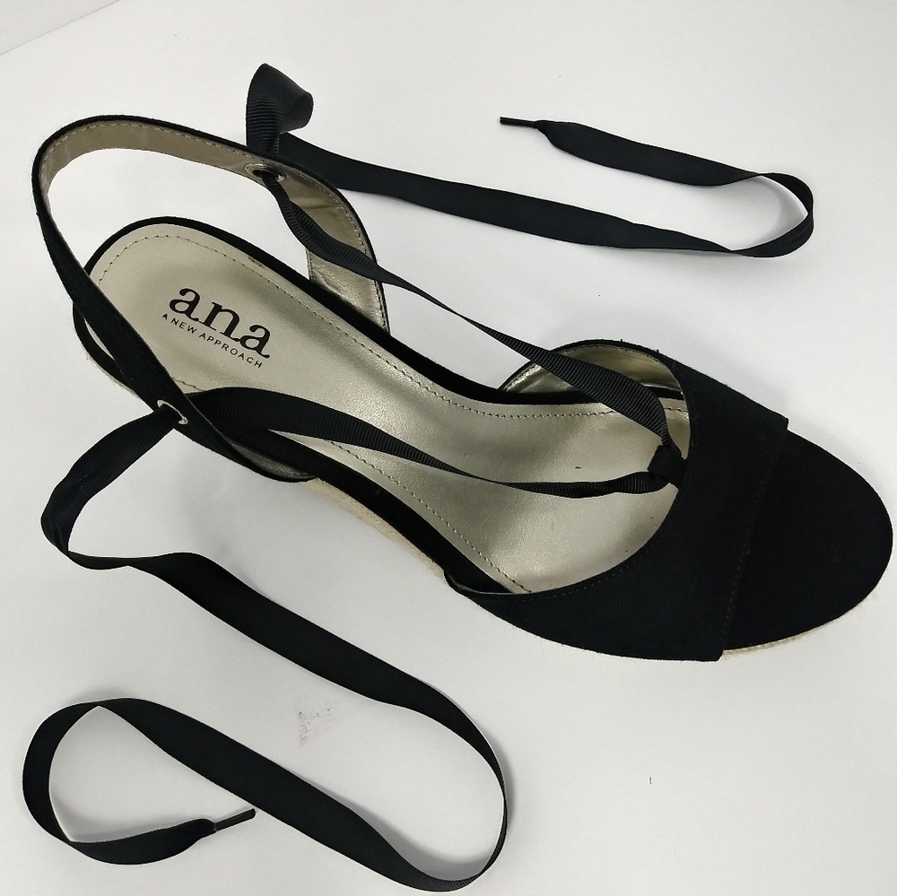 A.N.A. Approach Black Size 10 Lace Sandals Heels
